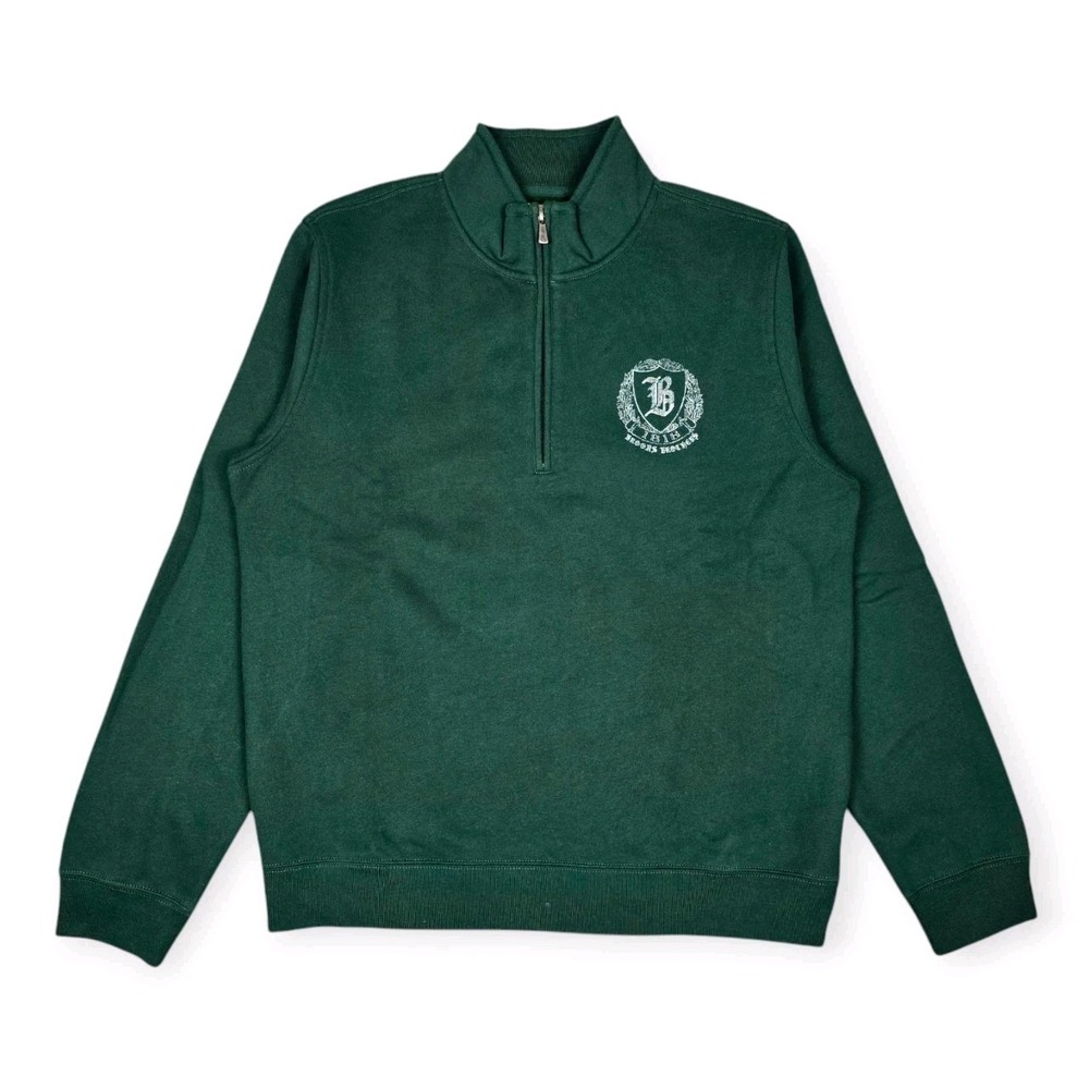 Vintage Brooks Brothers 346 Half 1/2 Zip Crest Logo Sweatshirt Sweater Green M